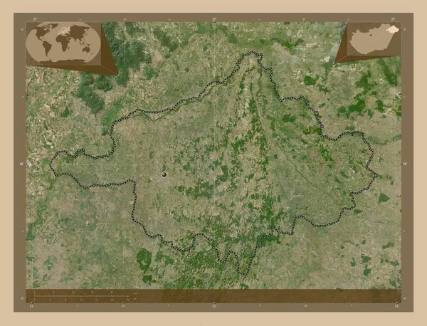 Szabolcs Szatmar Bereg Condado Hungria Mapa Satélite Baixa Resolução Mapa — Fotografia de Stock