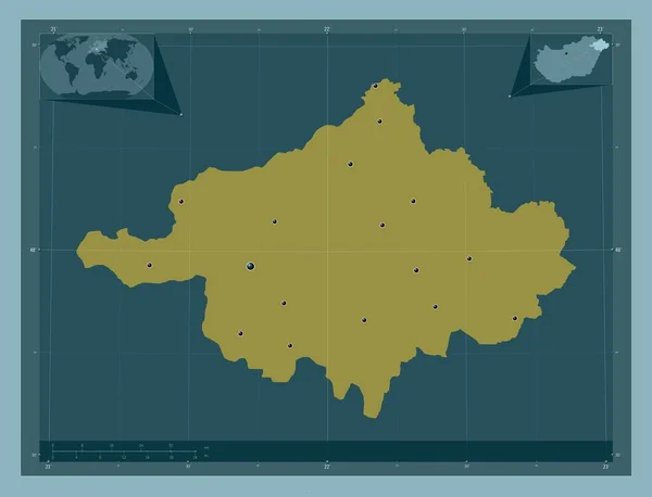 Szabolcs Szatmar Bereg 헝가리의 색깔의 지역의 도시들의 Corner Auxiliary Location — 스톡 사진