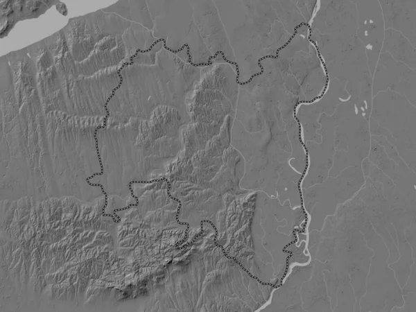 Tolna Condado Hungría Mapa Elevación Bilevel Con Lagos Ríos — Foto de Stock