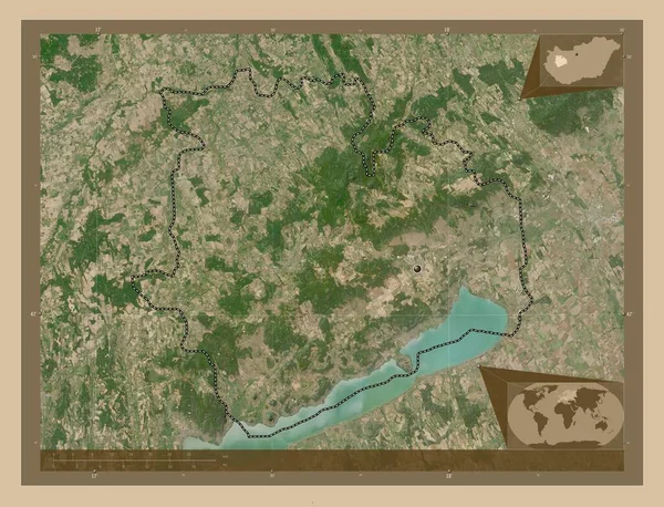 Veszprem Contea Ungheria Mappa Satellitare Bassa Risoluzione Mappa Della Posizione — Foto Stock