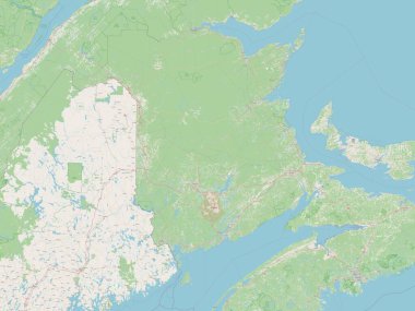 New Brunswick, Kanada vilayeti. Açık Sokak Haritası