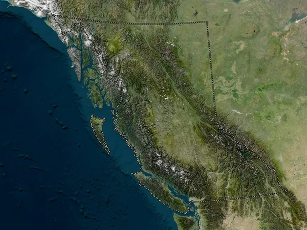 British Columbia Província Canadá Mapa Satélite Baixa Resolução — Fotografia de Stock