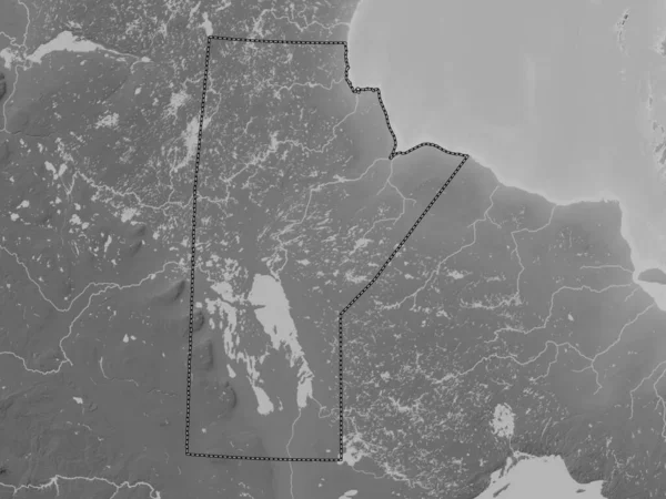 Manitoba Província Canadá Mapa Elevação Escala Cinza Com Lagos Rios — Fotografia de Stock
