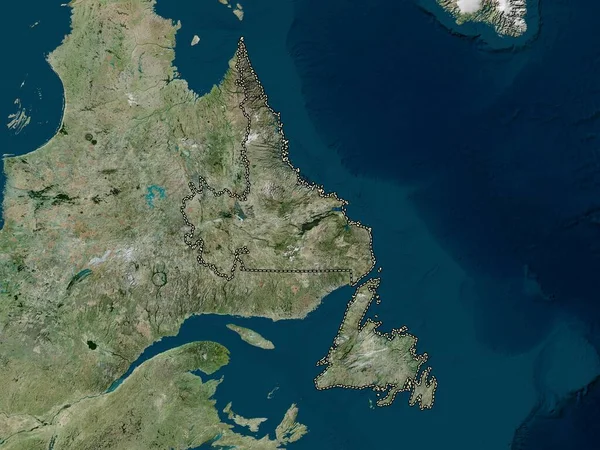 Newfoundland Och Labrador Provinsen Kanada Högupplöst Satellitkarta — Stockfoto