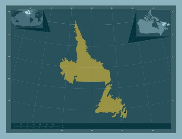 Newfoundland Labrador Province Canada Solid Color Shape Corner Auxiliary Location — Stock Photo, Image