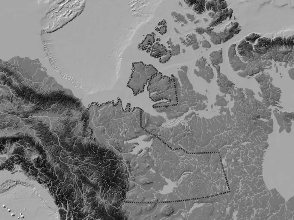 Territori Del Nord Ovest Territorio Del Canada Mappa Dell Elevazione — Foto Stock