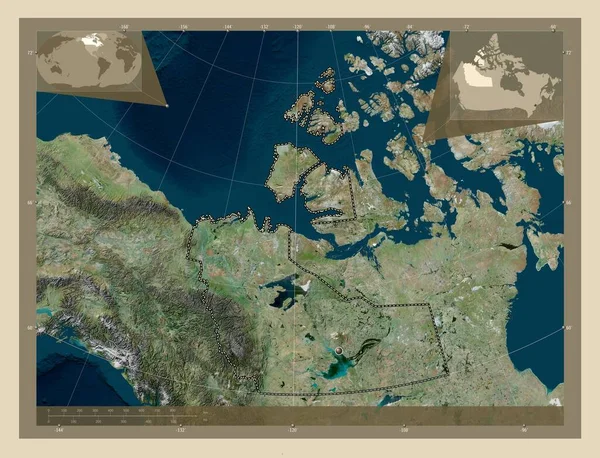 Northwest Territories Territory Canada High Resolution Satellite Map Corner Auxiliary — Stock Photo, Image