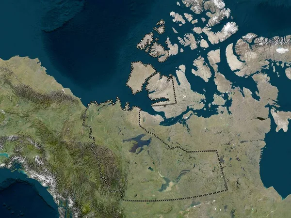 Northwest Territories Territory Canada Low Resolution Satellite Map — Stock Photo, Image