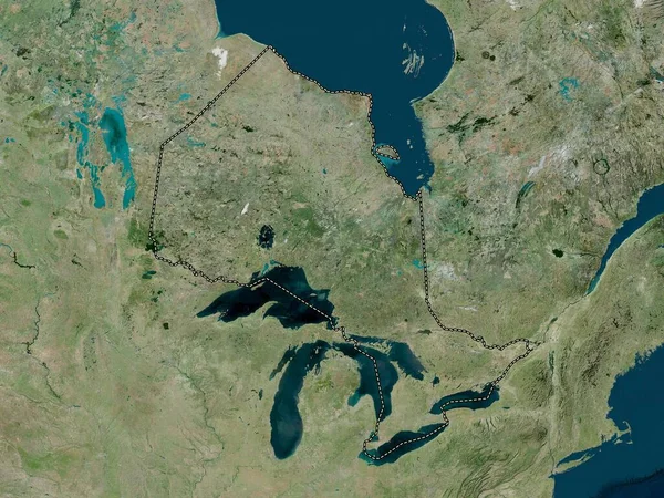 Ontario Provincia Del Canada Mappa Satellitare Alta Risoluzione — Foto Stock