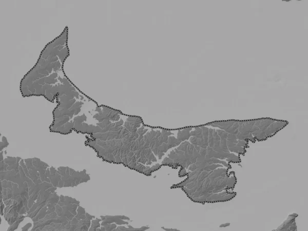 カナダのエドワード島王子 湖や川と二階の標高マップ — ストック写真