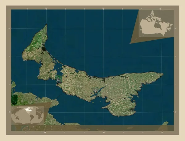 Остров Принца Эдуарда Провинция Канада Спутниковая Карта Высокого Разрешения Места — стоковое фото