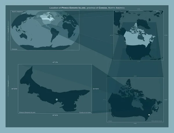 Νήσος Πρίγκηπας Έντουαρντ Επαρχία Του Καναδά Διάγραμμα Που Δείχνει Θέση — Φωτογραφία Αρχείου