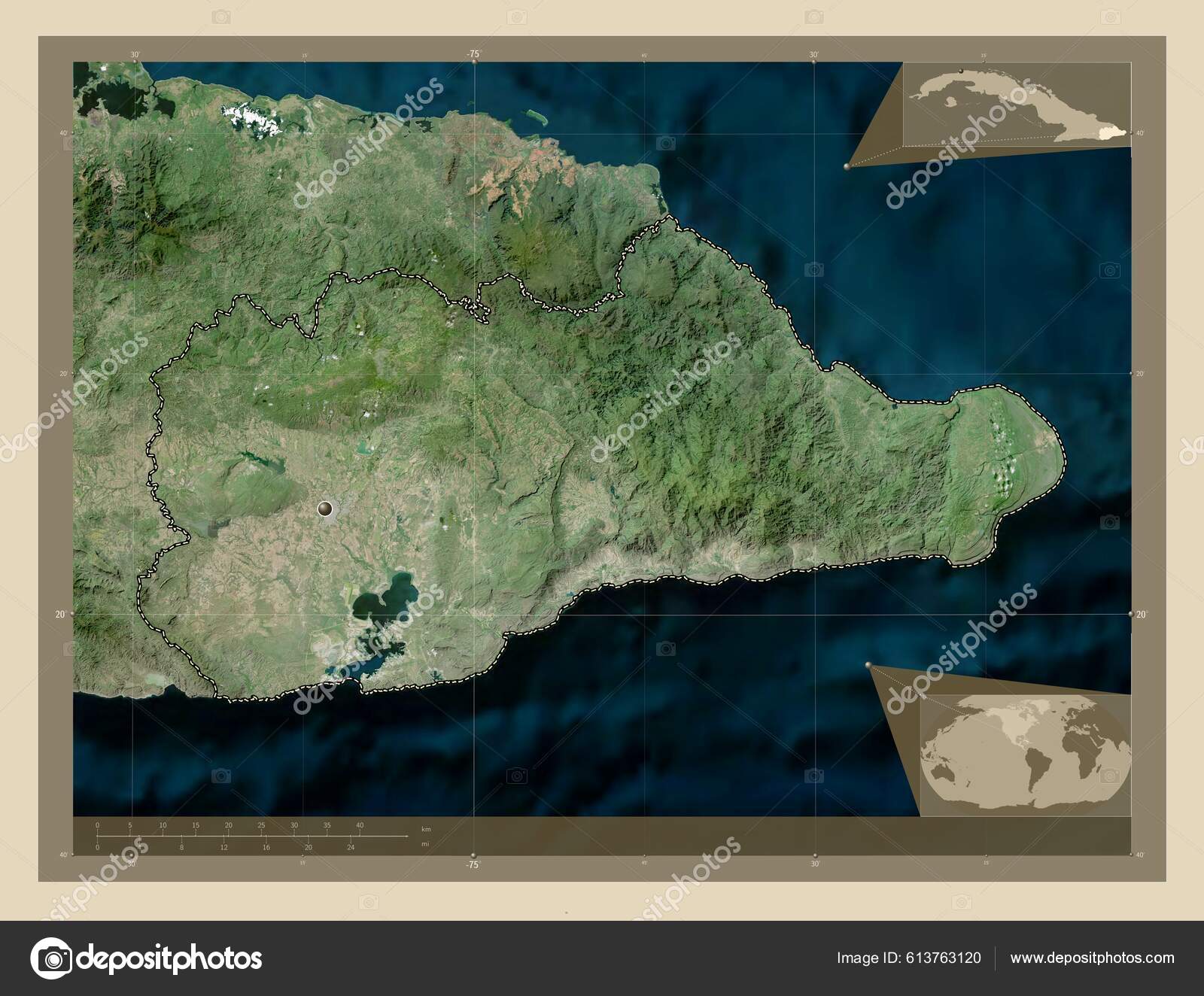 Гуантанамо Провинция Куба Спутниковая Карта Высокого Разрешения.