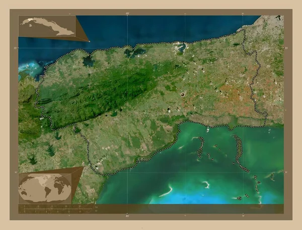 キューバのアルテミサ州 低解像度衛星地図 コーナー補助位置図 — ストック写真