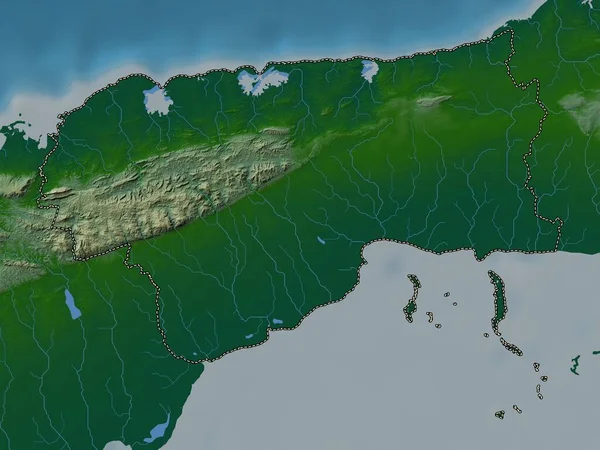 Artemisa Provincia Cuba Mapa Elevación Colores Con Lagos Ríos —  Fotos de Stock