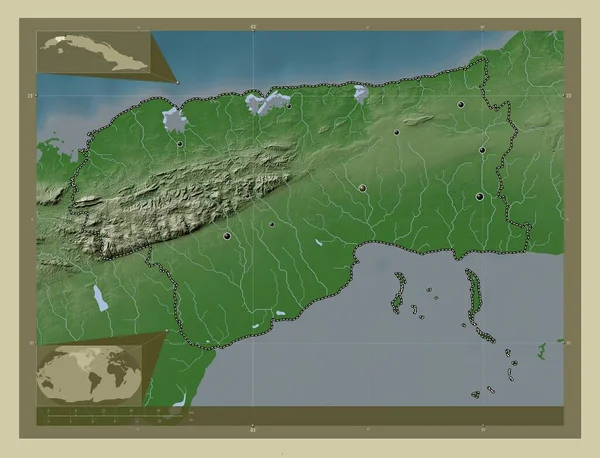 Artemisa Provinsen Kuba Höjd Karta Färgad Wiki Stil Med Sjöar — Stockfoto