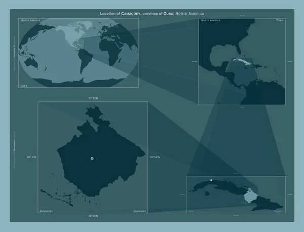 Camagüey Provincia Cuba Diagrama Que Muestra Ubicación Región Mapas Gran —  Fotos de Stock