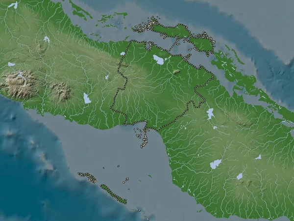 Ciego Ávila Provincia Cuba Mapa Elevación Coloreado Estilo Wiki Con — Foto de Stock