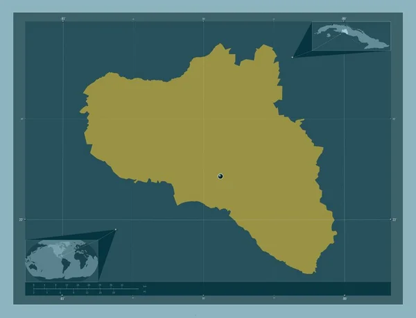 Cienfuegos Provincia Cuba Forma Tinta Unita Mappa Della Posizione Ausiliaria — Foto Stock