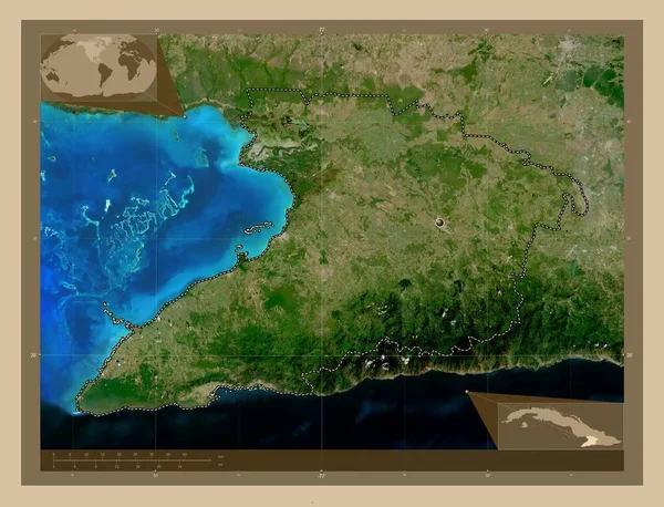 Granma Província Cuba Mapa Satélite Baixa Resolução Mapa Localização Auxiliar — Fotografia de Stock