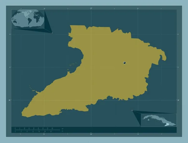 Granma Provincia Cuba Forma Tinta Unita Mappa Della Posizione Ausiliaria — Foto Stock