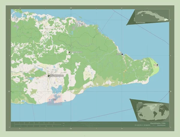 Гуантанамо Провинция Куба Карта Улиц Места Названия Крупных Городов Области — стоковое фото