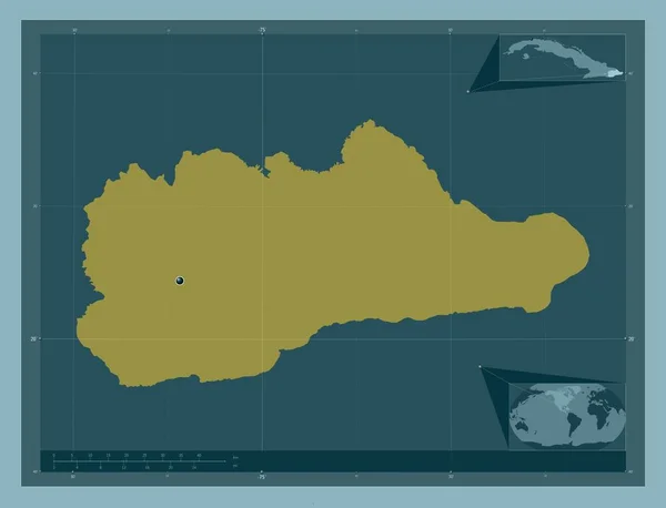 Guantanamo Provincia Cuba Forma Tinta Unita Mappa Della Posizione Ausiliaria — Foto Stock