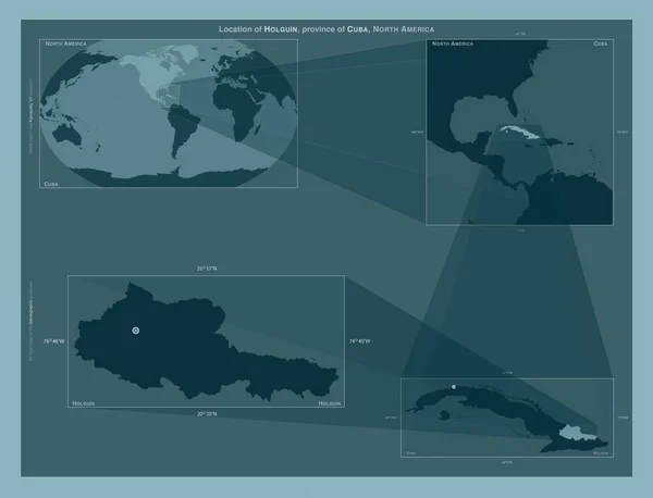 Holguin Επαρχία Της Κούβας Διάγραμμα Που Δείχνει Θέση Της Περιοχής — Φωτογραφία Αρχείου