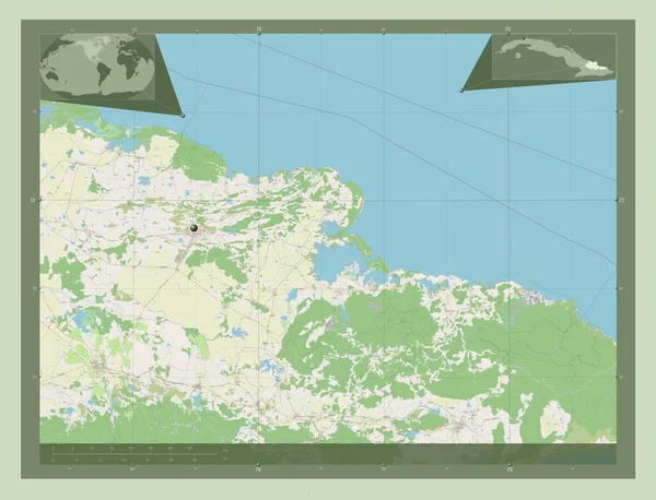 Ольгин Провинция Куба Карта Улиц Вспомогательные Карты Расположения Углов — стоковое фото