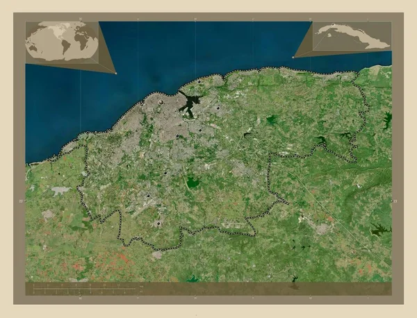 Хабана Провінція Куба Супутникова Карта Високої Роздільної Здатності Розташування Великих — стокове фото