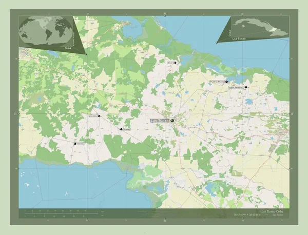 Las Tunas Province Cuba Open Street Map Locations Names Major — Stock Photo, Image