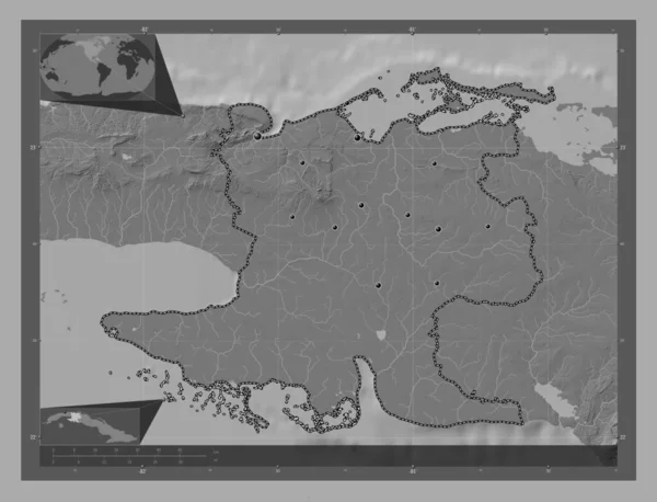 Матансас Провинция Куба Карта Рельефа Билевела Озерами Реками Места Расположения — стоковое фото