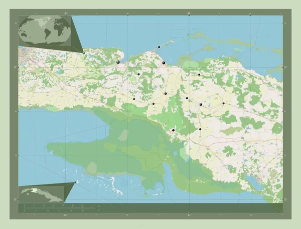 Matanzas Provincie Cuba Open Plattegrond Locaties Van Grote Steden Van — Stockfoto
