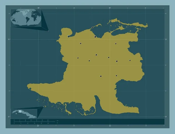Matanzas Provinsen Cuba Solid Fargeform Plassering Største Byene Regionen Stedskart – stockfoto