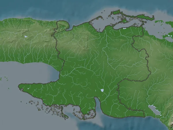 Matanzas Provincia Cuba Mapa Elevación Coloreado Estilo Wiki Con Lagos — Foto de Stock