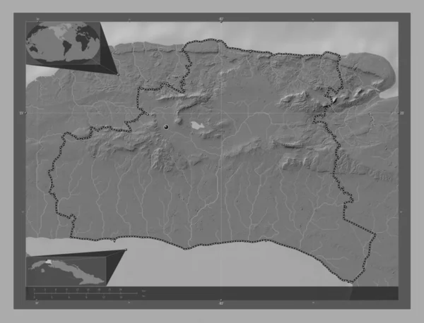 Mayabeque Província Cuba Bilevel Mapa Elevação Com Lagos Rios Mapa — Fotografia de Stock