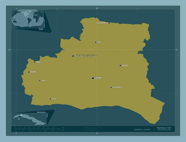 Маябек Провинция Куба Твердая Форма Цвета Места Названия Крупных Городов — стоковое фото