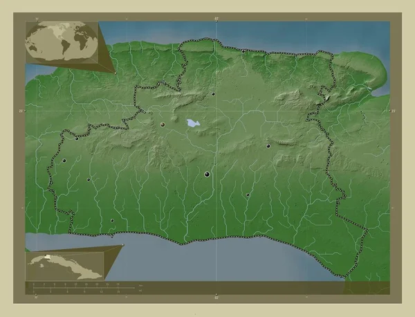 Mayabeque Provincia Cuba Mapa Elevación Coloreado Estilo Wiki Con Lagos —  Fotos de Stock