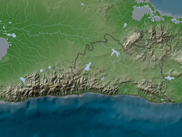 Santiago Cuba Província Cuba Mapa Elevação Colorido Estilo Wiki Com — Fotografia de Stock