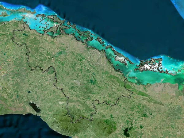 Villa Clara Provinsen Kuba Högupplöst Satellitkarta — Stockfoto