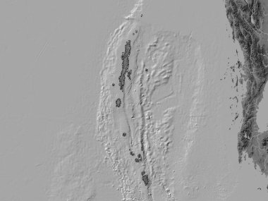 Andaman ve Nicobar, Hindistan 'ın birlik bölgesi. Gölleri ve nehirleri olan çift seviyeli yükseklik haritası