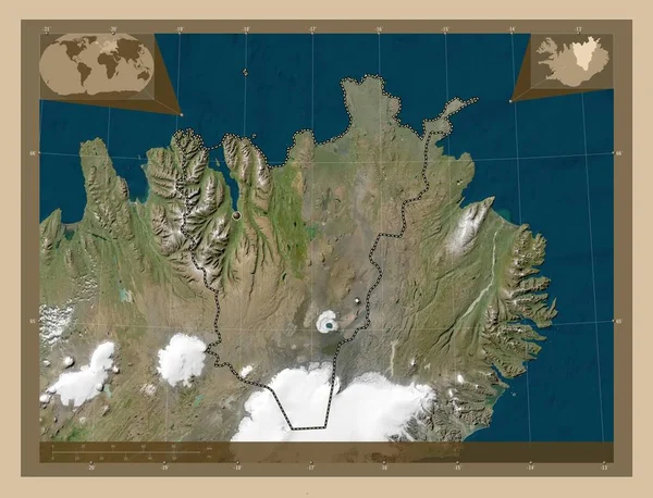 Halshreppur Περιφέρεια Ισλανδίας Δορυφορικός Χάρτης Χαμηλής Ανάλυσης Γωνιακοί Χάρτες Βοηθητικής — Φωτογραφία Αρχείου