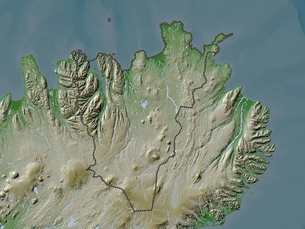 Halshreppur Область Ісландії Висота Карти Кольору Вікі Озерами Річками — стокове фото