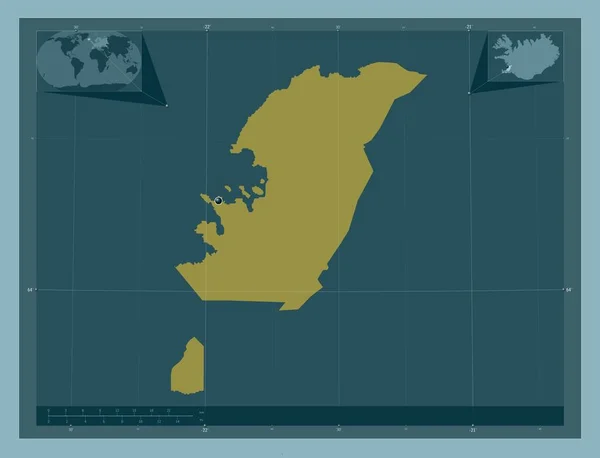 Hofuborgarsvi Регион Исландии Твердая Форма Цвета Вспомогательные Карты Расположения Углов — стоковое фото