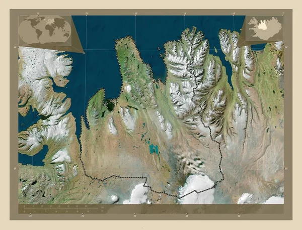 Norurland Vestra Région Islande Carte Satellite Haute Résolution Emplacements Des — Photo