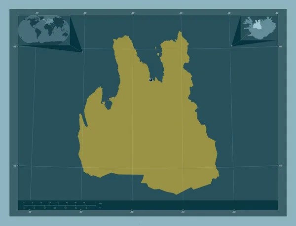 Norurland Vestra Região Islândia Forma Cor Sólida Mapa Localização Auxiliar — Fotografia de Stock