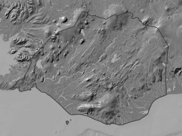 Suurland Región Islandia Mapa Elevación Bilevel Con Lagos Ríos —  Fotos de Stock