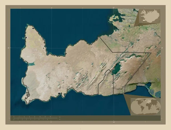 Suurnes Den Selvstendige Byen Island Satellittkart Med Høy Oppløsning Plassering – stockfoto