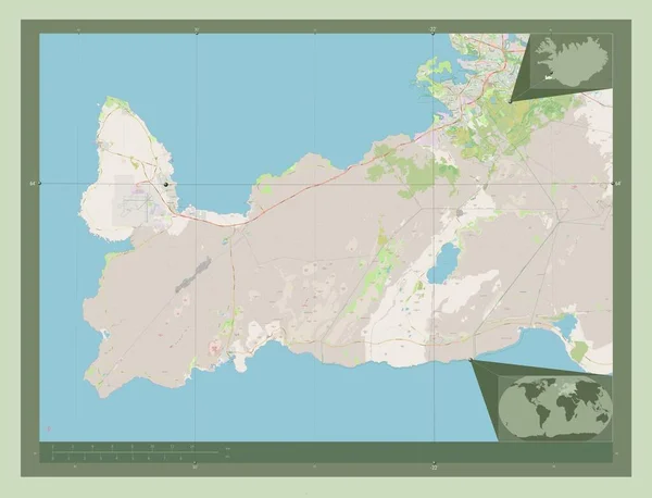 Suurnes Unabhängige Stadt Islands Open Street Map Eck Zusatzstandortkarten — Stockfoto
