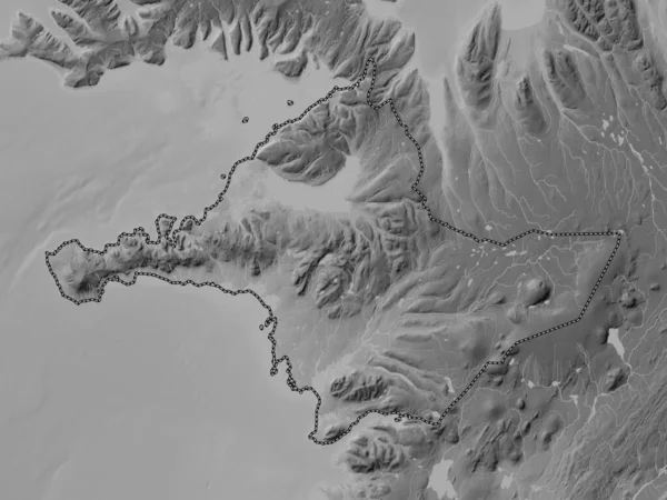 Vesturland Region Von Island Graustufen Höhenkarte Mit Seen Und Flüssen — Stockfoto